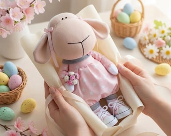Plush Soft Sheep sewing pattern PDF Lamb Rag doll DIY Stuffed animal Easter toy