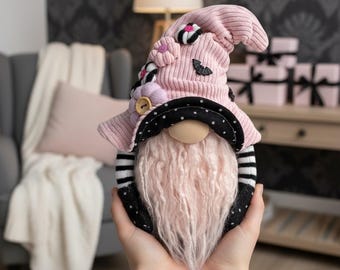 Buddy Gnome sewing pattern DIY Halloween Soft Toy Tutorial Pink Teen Room Decor Gift