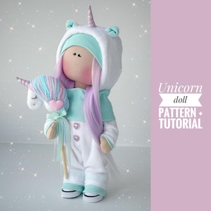 Modello per bambola di pezza color crema lime, tutorial per bambola fai da te, modello per bambola unicorno, creazione del corpo di bambola, modello di cucito con download immediato, bambola fantasy fai da te