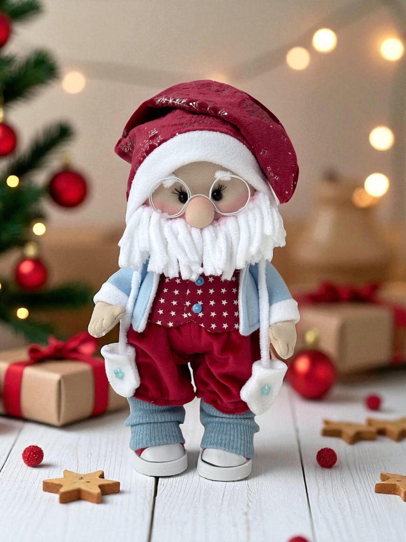 Santa Gnome Sewing Pattern PDF DIY Holiday Fabric Doll Tutorial 12 inch Christmas Decoration Digital Download