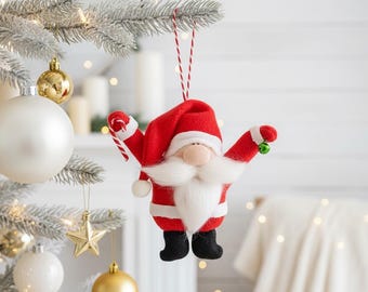 Mini Christmas Gnome Sewing Pattern PDF DIY Ornament for Holiday Tree Car Bag Decoration