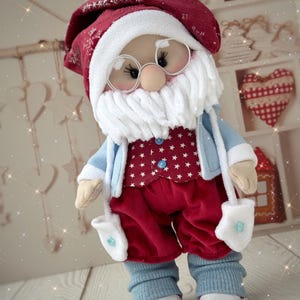 Low Sew Christmas Doll PDF Santa Gnome Sewing Tutorial Festive Fabric Toy 12 inches Digital DIY Guide