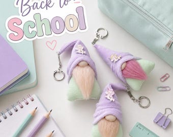 Gnome Keychain Sewing Pattern PDF Back to School Backpack Charm Mini Toy Tutorial