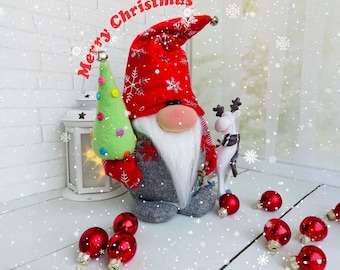 Christmas Gnome pattern, DIY gnome tutorial, Scandinavian gnome PDF, Holiday gnome Sewing pattern Digital Delivery