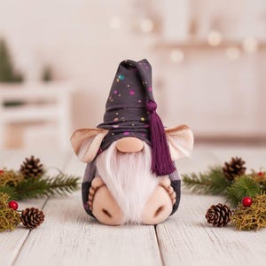 Patrón de costura para gnomo elfo del bosque, enano escandinavo con bastón, PDF, tutorial para amantes de los juguetes DIY