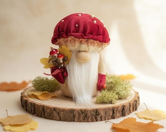 Forestcore Mushroom Gnome Sewing Pattern PDF Tutorial Woodland Plush DIY Craft