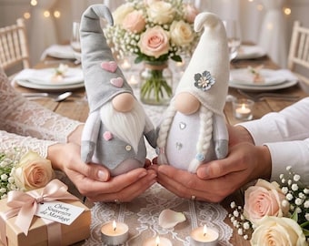 Wedding Gnomes Sewing Pattern PDF Cloth Bride and Groom Doll Tutorial DIY Keepsake Decor