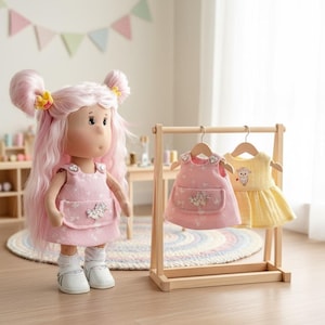 Conjunto de ropa para muñecas de trapo (PDF), incluye patrón de costura y tutorial para muñecas de 9 a 10 pulgadas.