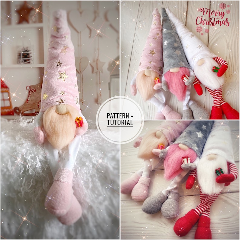 Christmas Gnome pattern, DIY gnome tutorial, Scandinavian gnome PDF