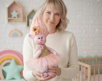 Troll Rag Doll Sewing Pattern PDF 13 inch Forest Soft Toy Template for Beginners
