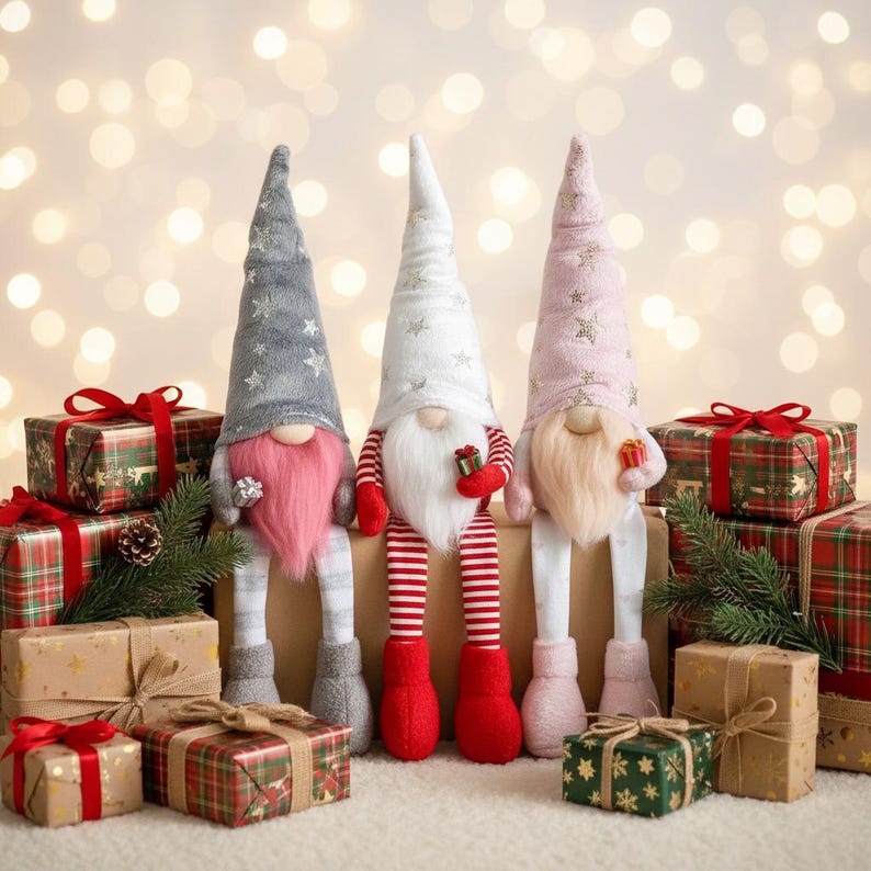 Christmas Gnome Sewing Pattern PDF, DIY toy tutorial, Scandinavian dwarf gift, Holiday gonk for Home Decor, English Guide Digital Delivery