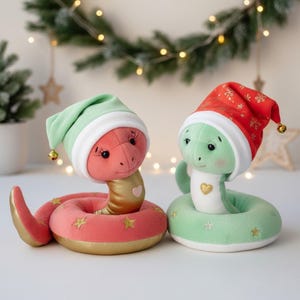 Christmas Snake Plush Sewing Pattern DIY Softie Toys Tutorial Stuffed Animal for Beginner friendly