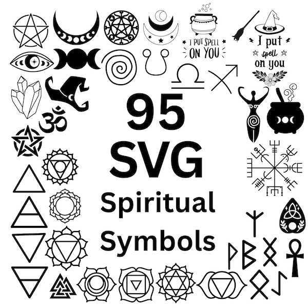 Spiritual SVG Symbols |Astrology Zodiac | Runes | Chakra | Witchcraft | Wicca