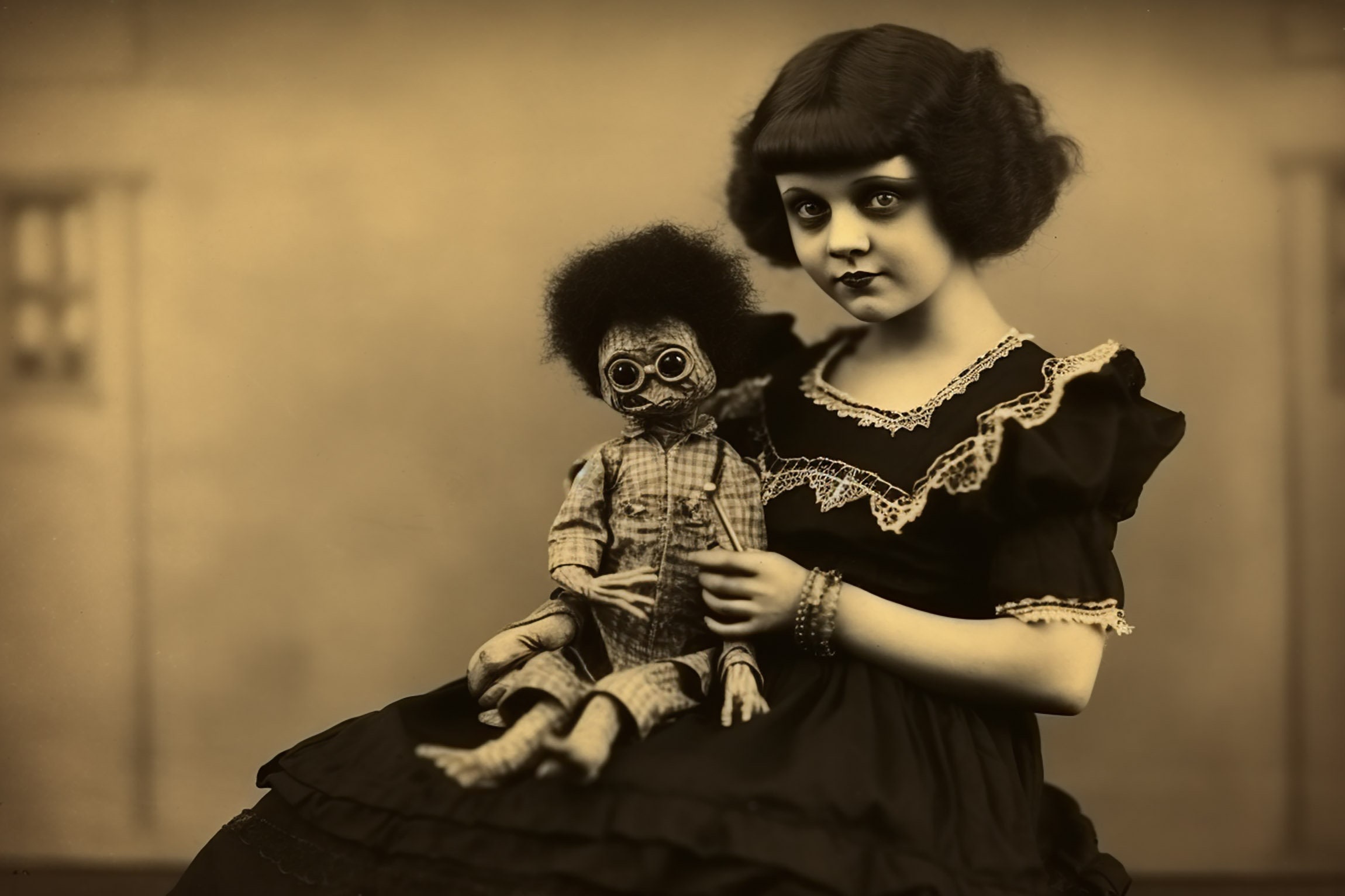 Vintage Creepy Doll Print Vintage Halloween Dark Academia Wall Art