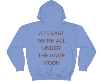 Same Moon Hooded Sweatshirt - Carolina Blue + Safety Green