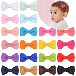 Baby Hair Clips | Mini Knot Bow Fringe Clips | Baby Hair Bow Clip | Fully lined clip | Suitable for Fine Hair | Baby Toddler