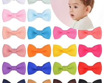 Baby Haarspangen | Mini Knoten Schleife Fransen Clips | Baby Haarschleife Clip | Komplett gefütterter Clip | Geeignet für Feines Haar | Baby Kleinkind