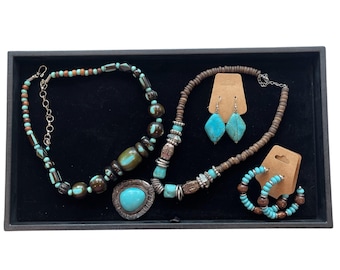 Southwestern Native Western Cowgirl Boho Turquoise Fashion Jewelry Bundle