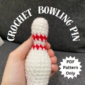 Crochet Bowling Pin PDF pattern! Easy amigurumi project!