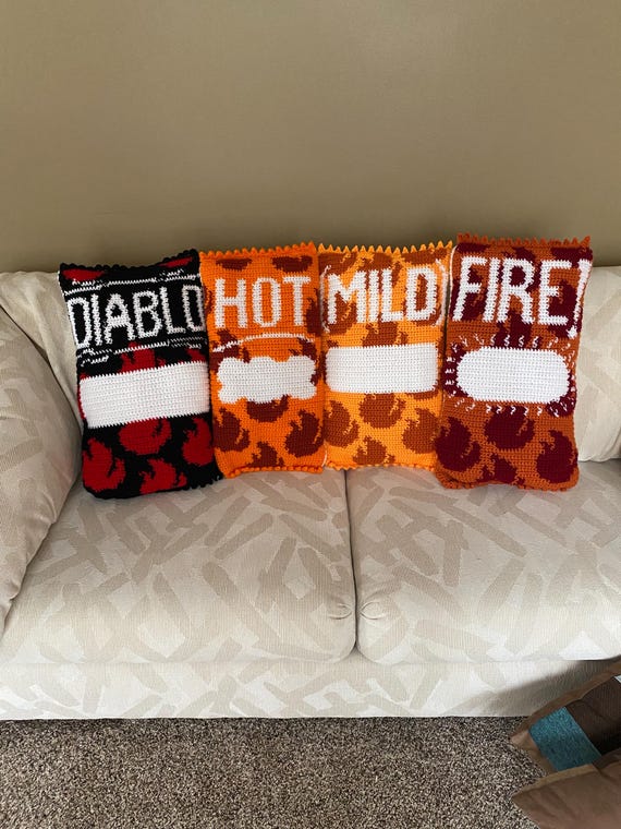 BUNDLE - 4 Crochet Hot Sauce Pillows PDF Patterns
