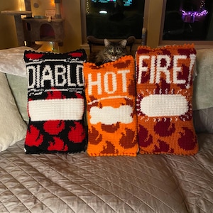 PAQUETE de patrones PDF de almohadas de crochet con salsa picante