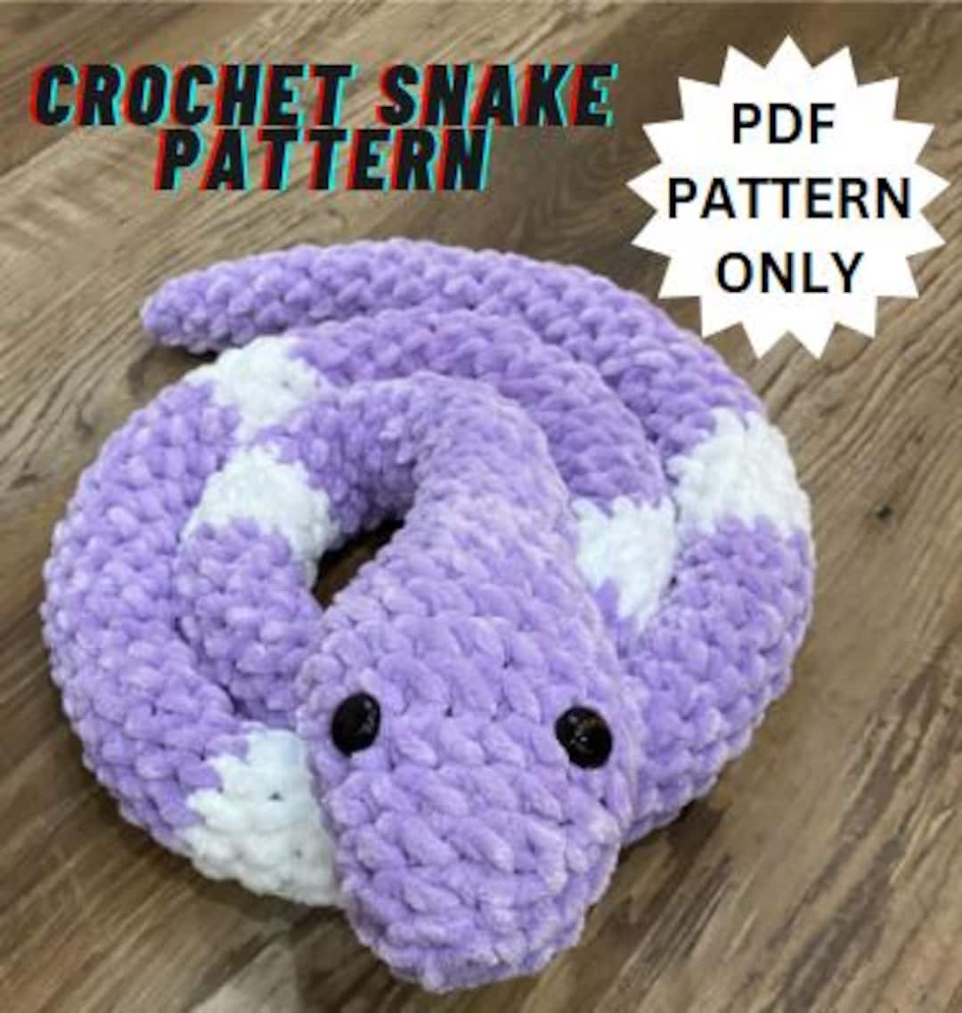 Easy Snake Pattern Crochet Snake Pattern PDF Easy Amigurumi Project! - Etsy