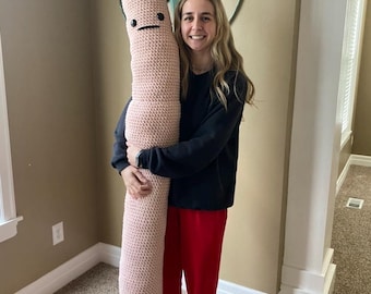 3 crochet worm PDF patterns - small, medium, and large!