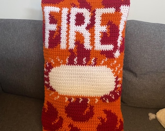 Crochet Fire Hot Sauce Packet Pillow PDF Pattern