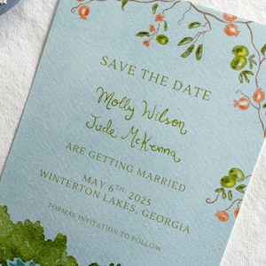 Hand Painted Custom Wedding Stationery Suite: Watercolour, illustrated, invitation, menus, designed in one day