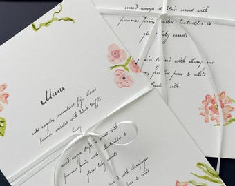 Custom Hand-Painted Wedding Invitation Suite – Bespoke Illustrated Design Package (Digital Files Only)