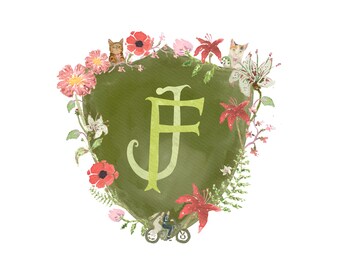 Custom Hand-Painted Wedding Crest / Monogram