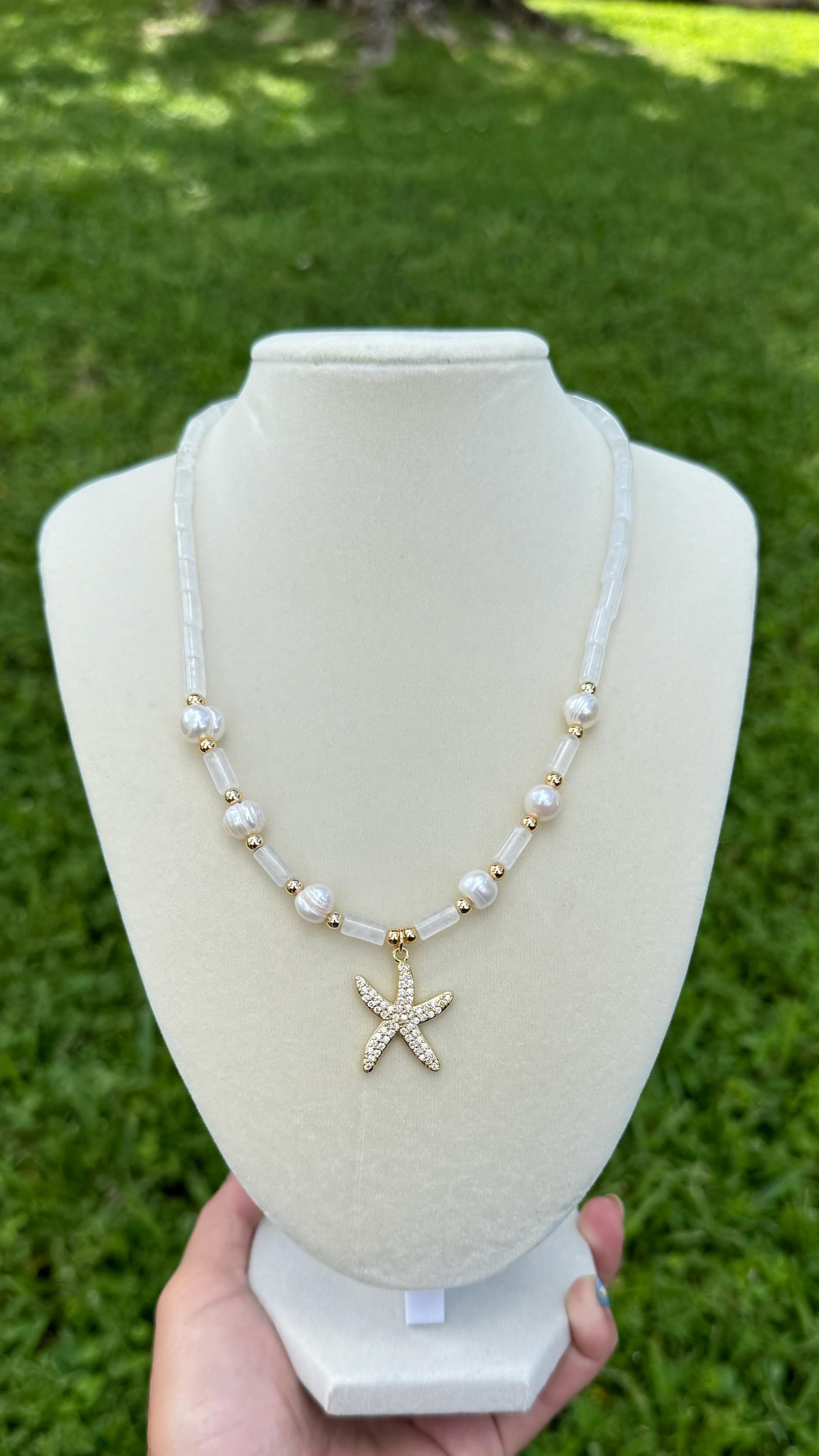 Freshwater Pearl Titanium Steel Bead Necklace