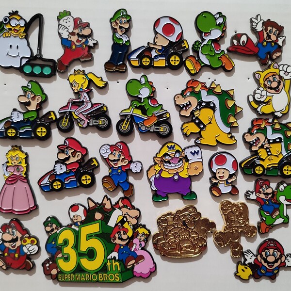 Super Mario Enamel Collecible Lapel Pins Officially Licensed Nintendo Pins: You Choose Which