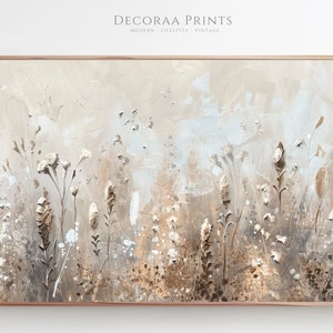 Samsung Frame TV Art Spring Wildflower Field, Country Painting, Warm Tone Landscape Flower Meadow, Digital Download