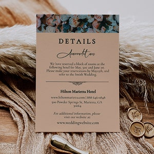 Wedding Details Rose Bed, Peach, Traditional, Calligraphy