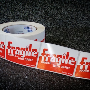 Fragile Handle With Care Labels | Tape Logic | 500 Stickers Per Roll | 2 x 3 inches or 3 x 5 inches