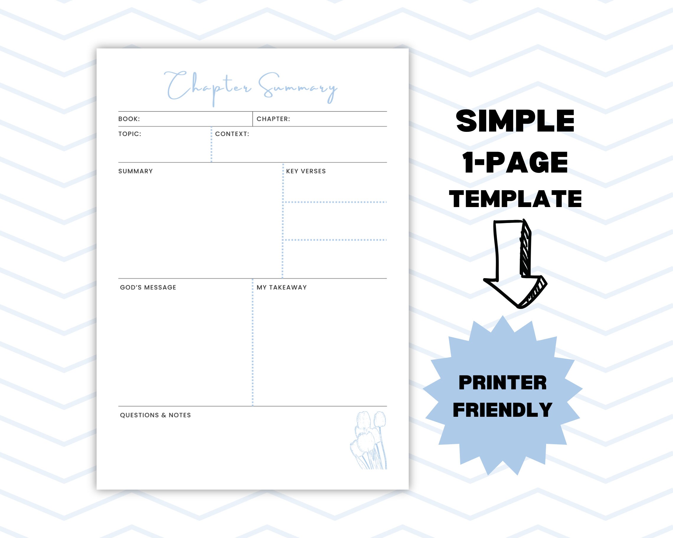 Bible Chapter Summary Template | Bible Study | Bible Template | Bible ...