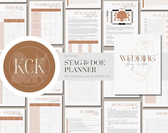 24 Page Stag & Doe Planner, Timeline, Checklist, Stag and Doe Planning,Stag and Doe Printable Planner, Stag and Doe Planning Template