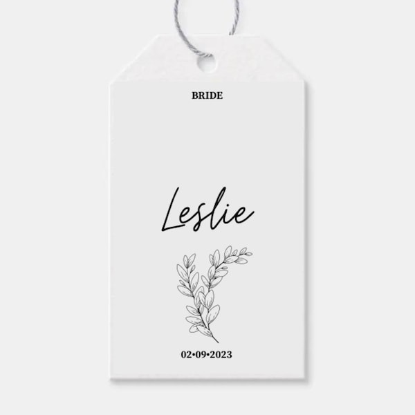 Wedding Hanger tags Greenery design, template, customizable, Bridesmaid, Bride, Maid Of Honour, Flower Girl, Printable