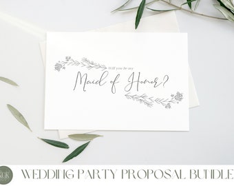 Bridal Party Proposal Template, Maid of Honour Proposal, Maid of Honour, Bridesmaid Proposal, Flower Girl Proposal, Flower Girl, Flowers