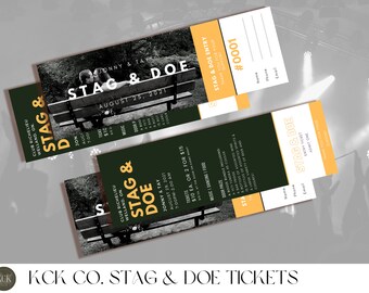 Stag and Doe Ticket Template | Stag and Doe Tickets | Tickets | Ticket Template | Buck and Doe | Jack and Jill | Stag and Doe