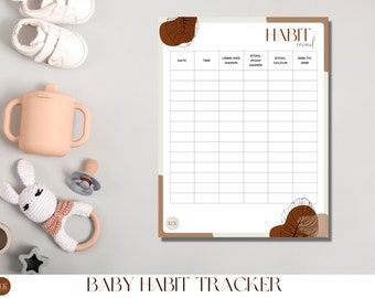 Keep Track of your New Babies Schedule and Routine with this one page Infant Habit Tracker