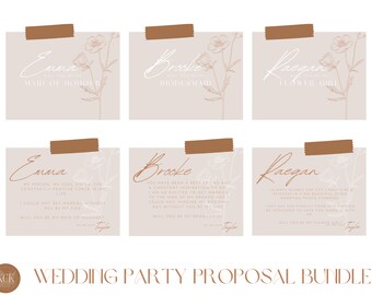 Bridal Party Proposal Template, Maid of Honour Proposal, Maid of Honour, Bridesmaid Proposal, Flower Girl Proposal, Flower Girl, Peach