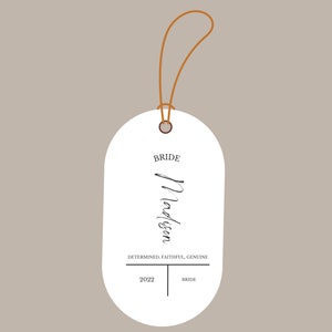 Wedding Hanger tags design 4, template, customizable, Bridesmaid, Bride, Maid Of Honour, Flower Girl, Printable