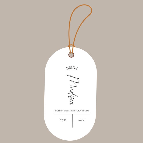 Wedding Hanger tags design 4, template, customizable, Bridesmaid, Bride, Maid Of Honour, Flower Girl, Printable