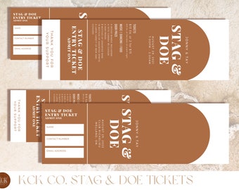 Stag and Doe Ticket Template | Stag and Doe Tickets | Tickets | Ticket Template | Buck and Doe | Jack and Jill | Wedding | Stag and Doe