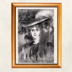 Vintage portrait painting, early 1900&#39;s, digital print, printable wall art, Digital Art, VINTAGE art, vintage print, vintage painting, P257