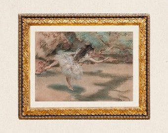 Cuadro vintage de bailarina, impresión digital, arte mural imprimible, arte digital, arte digital de baile, decoración de pared, regalo para ella B22