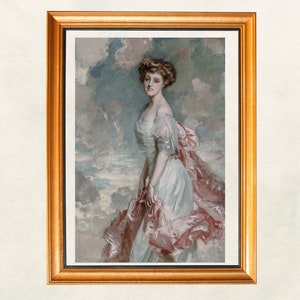 Vintage portrait painting, early 1900&#39;s, digital print, printable wall art, Digital Art, VINTAGE art, vintage print, vintage painting, P261