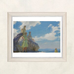 Vintage beach art, late 1800's, digital print, printable wall art, Digital Art, VINTAGE art, vintage print, vintage painting, portrait, P11